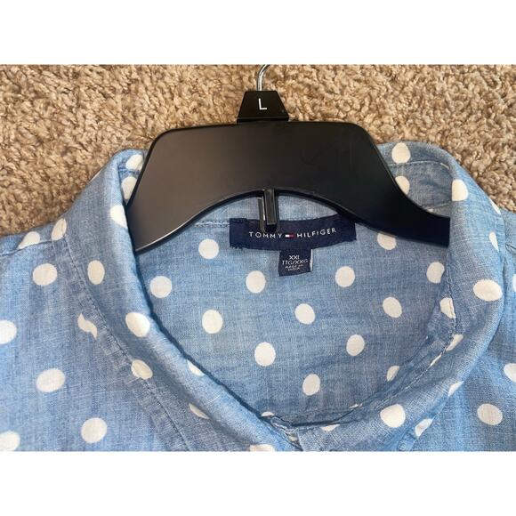 Tommy Hilfiger Women's Cotton Printed Roll-Tab Utility Shirt - Size XXL - Picture 6 of 9